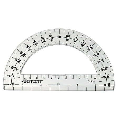 Westcott 6-inch Clear Plastic Protractor, 1 Piece, Not Bulk