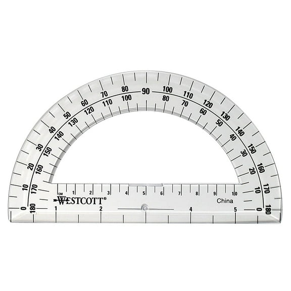 Westcott 6-inch Clear Plastic Protractor, 1 Piece, Not Bulk