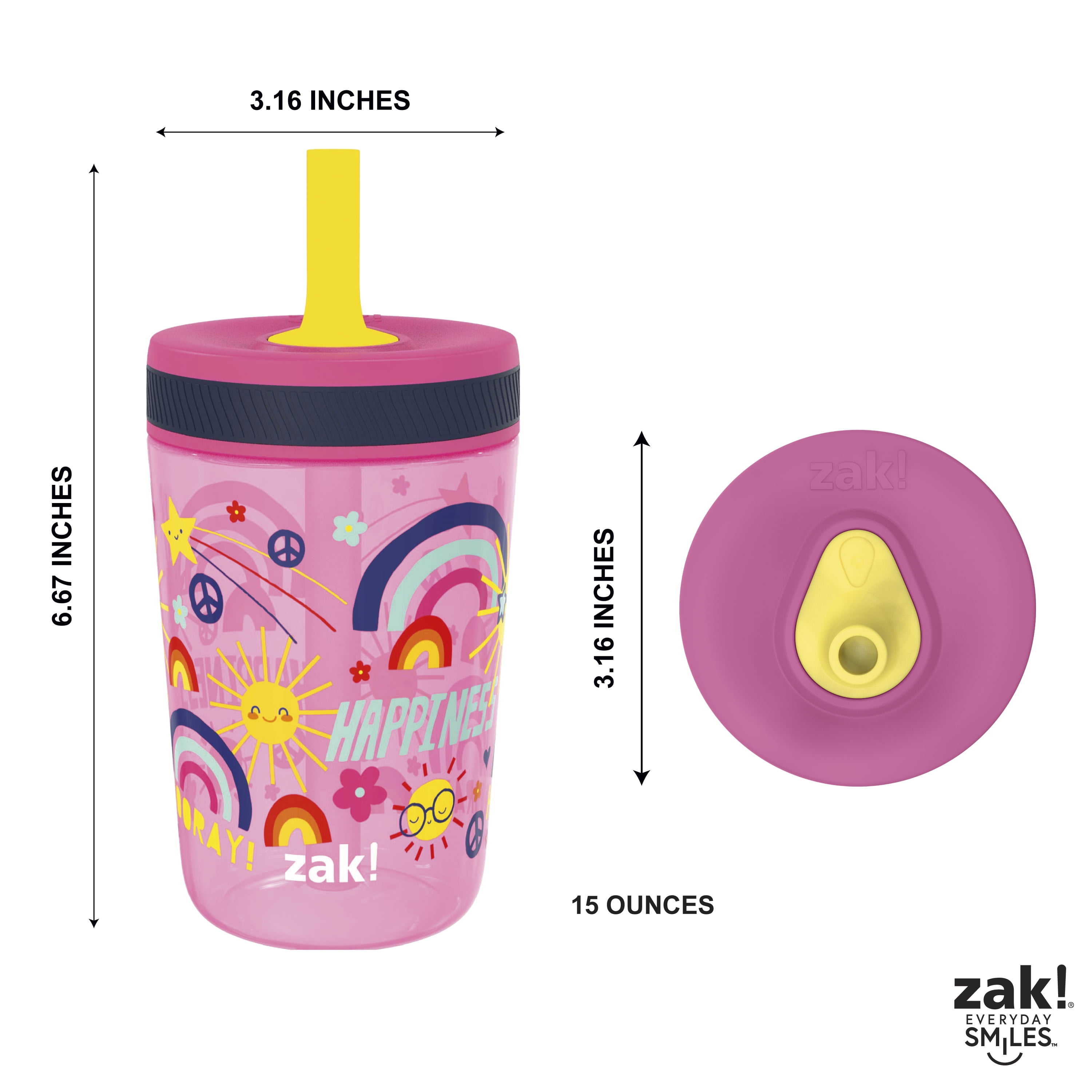 Replacement Straws and Bite Valve Compatible with Zak Designs Kelso 15 oz  Water Bottle, BPA-Free and Durable (Pack of 4)