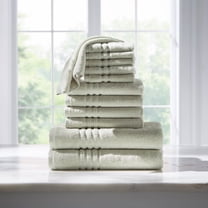 BrylaneHome 12 Piece Zero-Twist Bath Towel Set