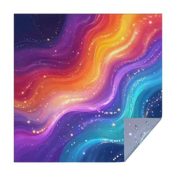 Rainbow Tie Dye Wave Pattern Square Tablecloth,Waterproof Square Table Cover,Wipeable Spillproof Washable Table Cover for Home Kitchen Party Decor 42"X42"(107x107cm)