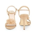 thumbnail image 2 of BLISSFUL STEP Flower Open Toe Ankle Strap Slingback Stiletto Heel Sandals for Women Nude 6.5, 2 of 6