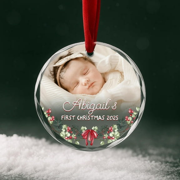Baby’s First Christmas Glass Ornament – Personalized Newborn Holiday Keepsake