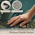 thumbnail image 6 of ODIKA 8'x10' Washable Area Rug Non-Shedding, Easy Care, Teal Gold Enchanted Forest and Floral Design Elegant Nighttime Scenery with Starry Sky for King Size Bedroom Under Bed, Master Suite, 6 of 7