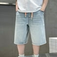 thumbnail image 2 of Coerni Baggy Jean Shorts for Boys' Pull on Short Casual Loose Fit Hip Hop Denim Shorts Casual Straight Leg Short Pants, 2 of 8