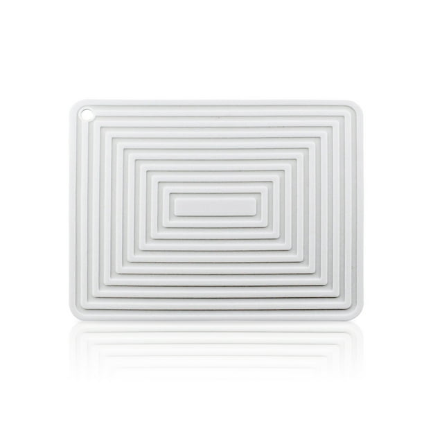 Bearachild Tapete de resistente al calor de silicona ondulado para cocina, soporte para mantel individual, cojín colgante reutilizable, tazón, taza, Mostrada Blanco Bearachild HA051303-01