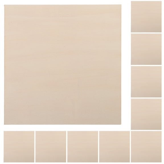 unbranded  10 Pcs DIY Wood Board Planks Plywood and Supports Basswood Beige