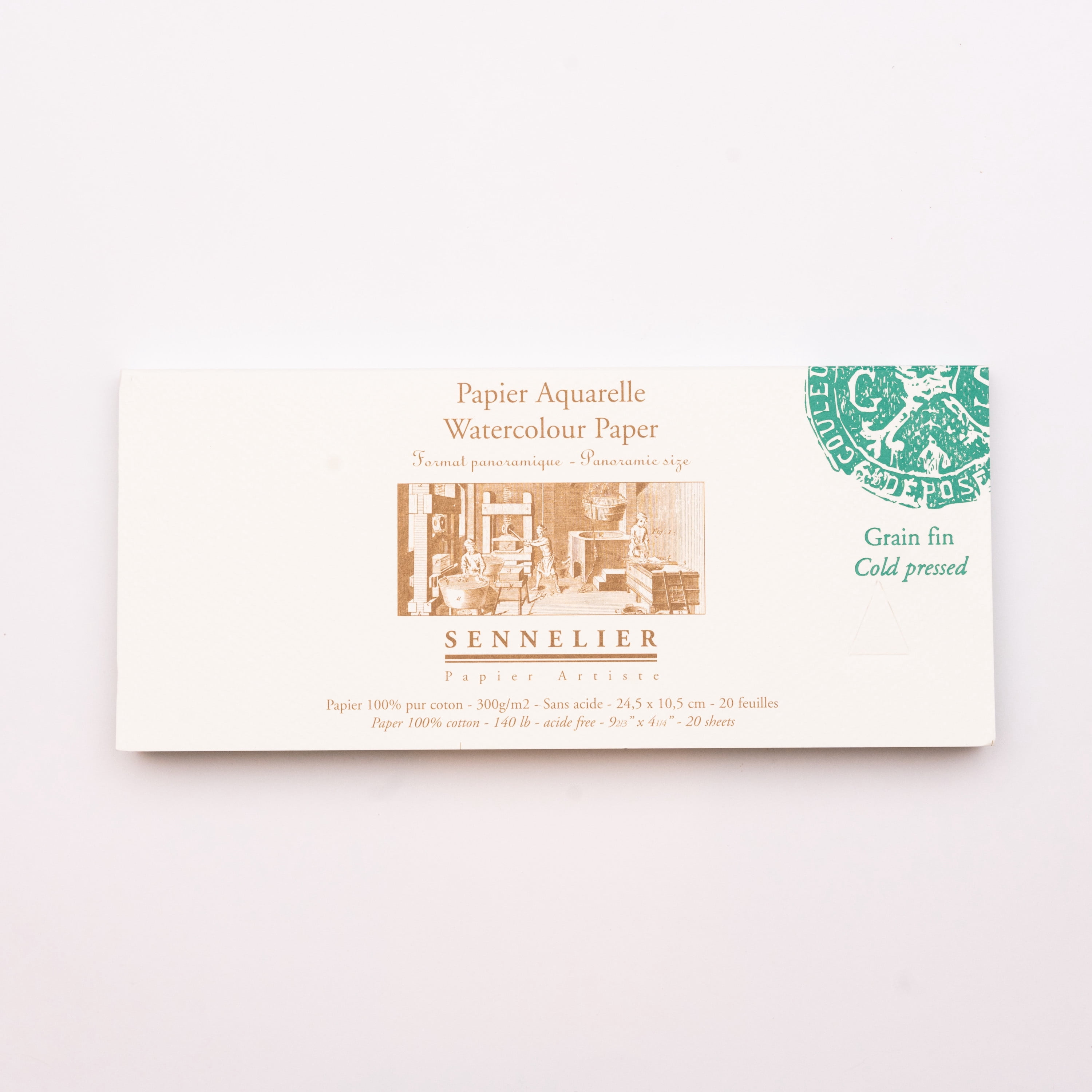 Sennelier Watercolor Block, 20 Sheets, Cold-Press, 9.5" x 4.25"