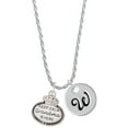 thumbnail image 1 of Delight Jewelry Keep Calm Grandma is Here Silvertone Script Initial Disc - W - Charm Necklace, 20"+3", 1 of 4