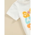 thumbnail image 5 of Bagilaanoe 2pcs Toddler Baby Girl Shorts Set Short Sleeve Letter Flower Print T Shirt Tops + Shorts 3M 6M 12M 18M 24M 3T Kids Casual Summer Clothes, 5 of 8