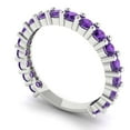 thumbnail image 2 of 1.26 ctw Wedding Band for Women - 14K White Gold Natural Amethyst Stackable Eternity Ring, 2 of 6