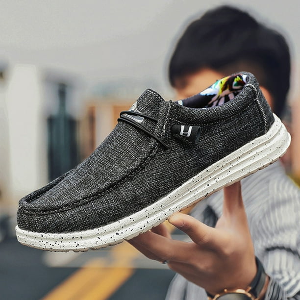Zapatos náuticos de ancho ancho, mocasines sin cordones, lona transpirable, moda ligera DQrwqpou Tenis De Mujer Tenis De Hombre