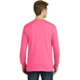 thumbnail image 2 of Port Company Pigment Dyed Long Sleeve Pocket Tee-S (Neon Pink), 2 of 6
