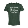 thumbnail image 2 of Wild Bobby Plot Twist He Lives Luke 24:23 Inspirational/Christian Men Premium Tri Blend Tee, Forest Green, Small, 2 of 5