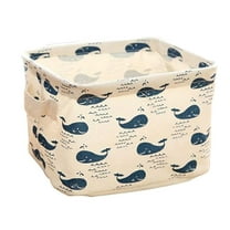 Cotton and Linen Desktop Storage Box, Small Fresh Cloth Storage Basket, Foldable and Practical Organizing Box for Clutter, Household Items, and Home Organization