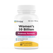 Rising Health - Women's 50 Billion Probiotics Formula - One a Day - 60 Vegetarian Capsules - Gluten, Dairy and Soy Free - Supports Women Health
