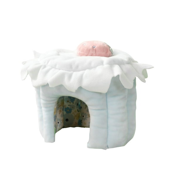 Tachiuwa Guinea Pig Hideout Bedding Sleeping Hamster House for Chinchilla Ferrets Rat Blue S