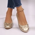 thumbnail image 5 of Rexoro Women Ballet Flats Elastic Round Toe Bow Foldable Dance Shoes Comfort Casual, 5 of 7