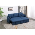 thumbnail image 2 of Alexent 3-Seater Reversible Sofa with Pull-Out Couch, Sleeper Sofa with Storage Recliner, Small Sectional Sofa for Living Room, Bedroom, Apartment, Navy Blue, 2 of 7