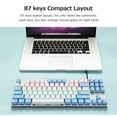 thumbnail image 5 of iBlancod K87 87 Keys Wired Mechanical Keyboard Metal Panel Two-color Injection Keycap 20 Light Effects Pink&White(Blue Switches), 5 of 7