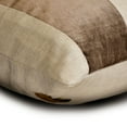 thumbnail image 6 of Brown 12"x14" (30x35 cm) Lumbar Pillow Cover, Velvet & Linen Patchwork Oblong Pillow, Striped Pattern Modern Style - Swathe Brown, 6 of 10