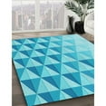 thumbnail image 3 of Ahgly Company Machine Washable Indoor Square Transitional Deep Sky Blue Area Rugs, 8' Square, 3 of 7