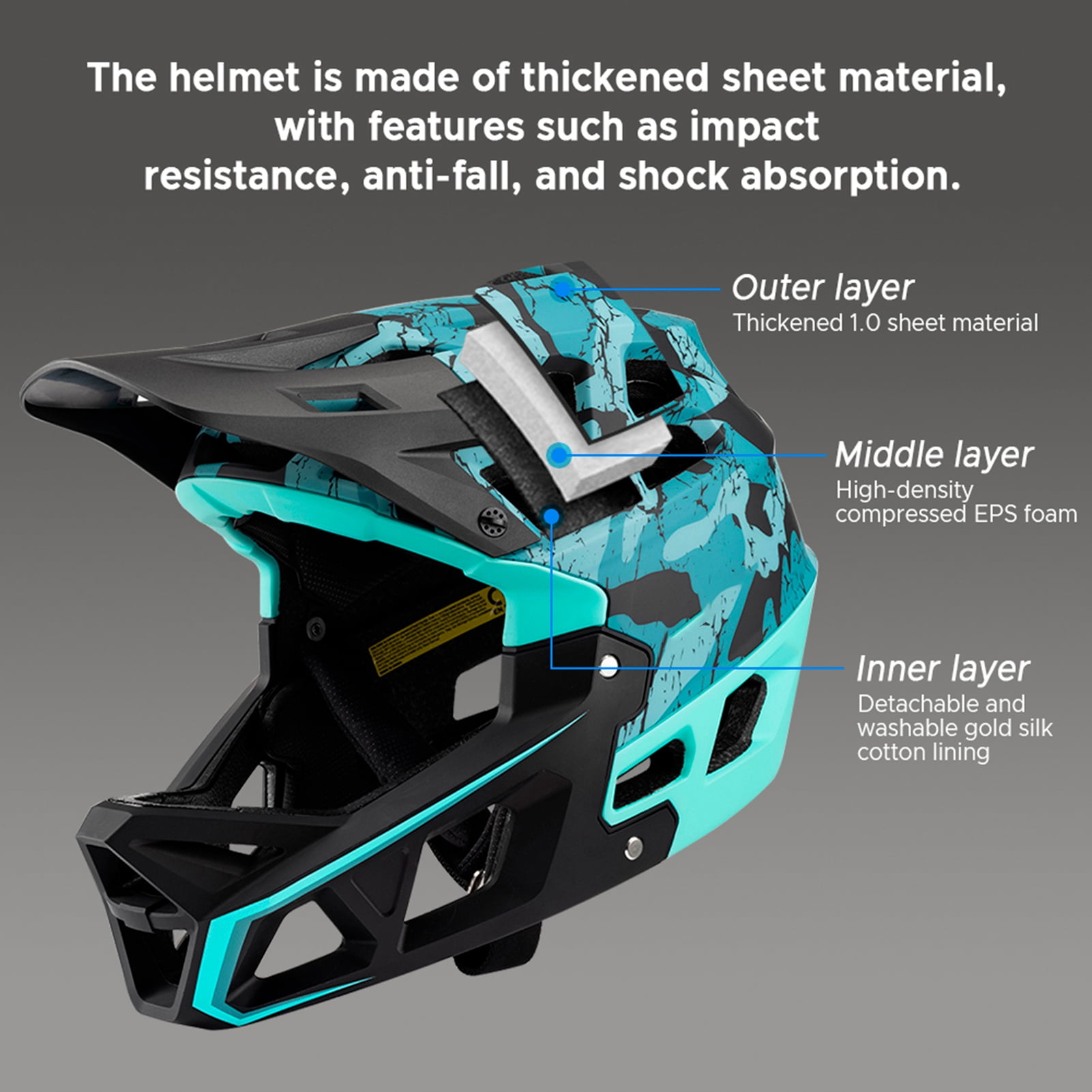 Helmet Full Face Mountain Bike Helmet Adult Racing Downhill  Helmet For Men/Women Adult Mountain Bike Helmet With Visor Over 31 Vents Bike Helmet