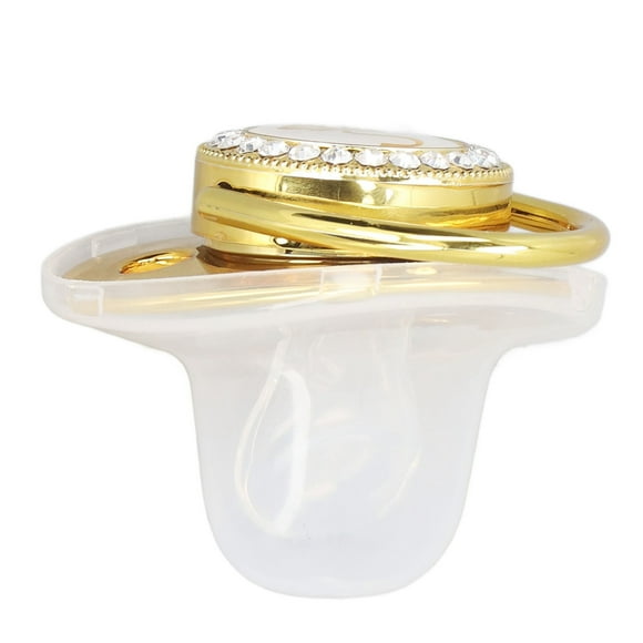 Chupete con diamantes de imitación, chupete para bebé, chupete portátil con letras, chupete con clip, funcionalidad inteligente