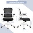 thumbnail image 4 of Razzor Office Chair, Ergonomic Desk Chair with Lumbar Support and Adjustable Armrests, Comfy Desk Chair Breathable Mesh Mid Back Computer Chair, Reclining Office Chair for Home Office - White, 4 of 4