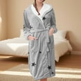thumbnail image 2 of Jindong Robes en Peluche pour Femmes Robe en Polaire Longue Chaude Peignoir de Bain Veste de Détente Imprimée Robe de Confort Robes pour Femmes, 2 of 5