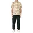 thumbnail image 2 of Unique Bargains Men's Summer Button Floral Cotton Short Sleeve Hawaiian Shirt 38 Yellow, 2 of 7