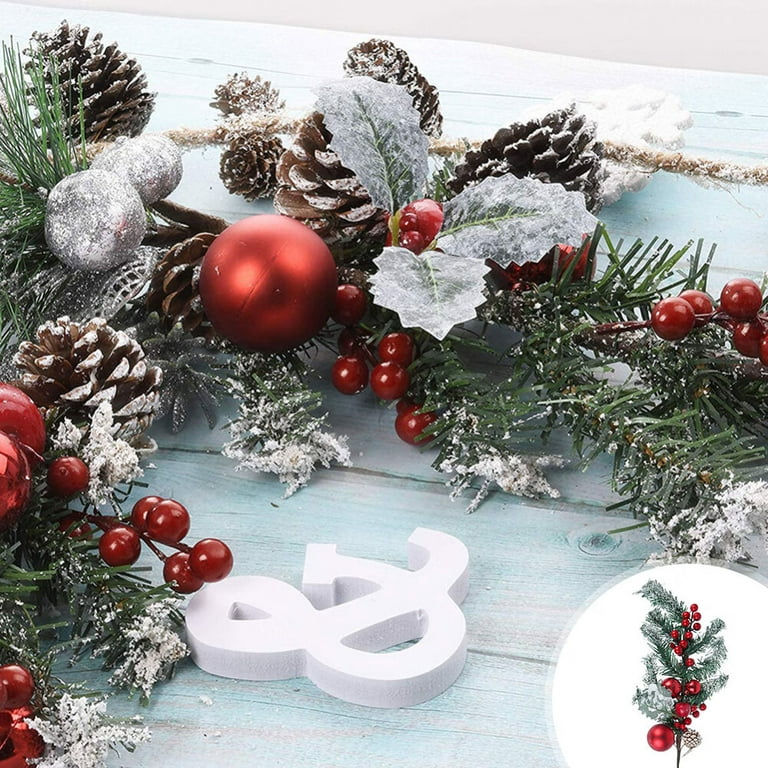 3 Pieces Snowy Christmas Branches Winter Artificial Berry Stems White Berry  Picks Sprays for Christmas Tree Ornaments, Floral Arrangements, DIY Xmas