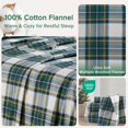 thumbnail image 4 of Juego de sábanas Comfort Spaces de franela de algodón Cal King Green Plaid, 4 of 8