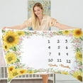 thumbnail image 7 of Kemina Blankets Baby Monthly Milestone Blanket Girl, Boy - Sunflower Milestone Blanket for Baby Girl Includes Wreath, Headband and Frame, Month Blanket Floral Nursery Decor 50x40, 7 of 7