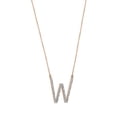 thumbnail image 2 of Imperial 1/20Ct TDW Diamond Alphabet W Pendant Necklace for Women in Pink Gold Plated Sterling Silver, 2 of 6
