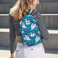 thumbnail image 5 of Disketp Swan On The Pond print Canvas Backpack Lightweight Travel Daypack Student Rucksack Laptop Backpack-, 5 of 5