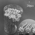 thumbnail image 1 of 20 piezas horquilla de flores para mujer, horquilla de perlas de cristal para boda, horquilla en forma de U, pasadores, accesorios para el cabello, venta al por mayor Tan Jianjun unisex, 1 of 2