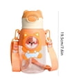 thumbnail image 3 of Taza de agua con pajita para niños de 660 ml, botella deportiva bonita a prueba de fugas (naranja), 3 of 8