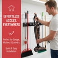 thumbnail image 2 of Aemutady 2-Pack Wall Mounted Broom Holder with 5 Slots & 6 Hooks, Garage & Garden Tool Organizer, Black (15.75"x2.36"x3.15"), 2 of 6