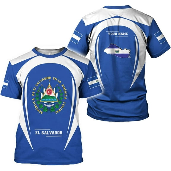 Personalized El Salvador Shirt Custom Camiseta de El Salvador Flag Shirt Men, Women Salvadorans Pride El Salvadoreña Gift (S)