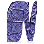 Premium Silky Durag with Long Tails and Quadruple Stitching - Satin Smooth Silk Fabric Durags for Comfort and Compression (Violet Gum OP)