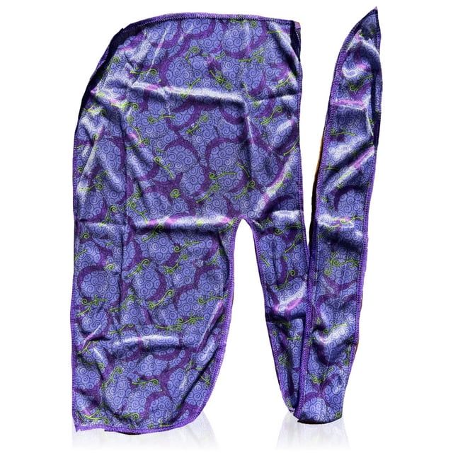 Premium Silky Durag with Long Tails and Quadruple Stitching - Satin Smooth Silk Fabric Durags for Comfort and Compression (Violet Gum OP)