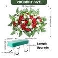 thumbnail image 3 of Cemetery Tombstone Flower Saddle,54"x28" Large Artificial Cemetery Flowers for Grave Saddle,Cemetery Memorial Flowers for Independence Day Outdoor Grave Decorations(Red), 3 of 9
