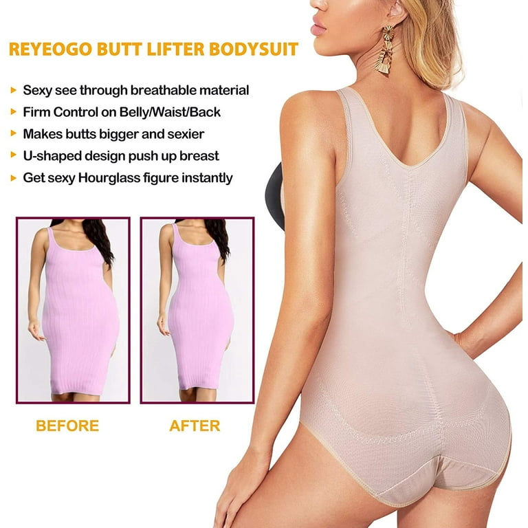 Irisnaya Shapewear Bodysuit for Women Waist Trainer Tummy Control Full Body  Shaper Scoop Neck Tank Top Girdle Jumpsuit Open Bust Sexy Slimming Bodysuits(Beige  3XL-4XL) 