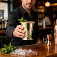 thumbnail image 3 of Stainless Steel Mint Julep Cup, 12oz Plated Glass with Beaded Rim, Classic Bar Cup for Bourbon, , Mint Juleps, Home & Bar Use, 3 of 3