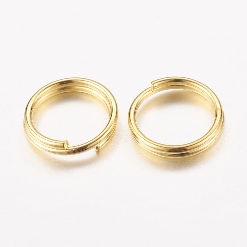 Iron Split Rings Double Loops Jump Rings Cadmium Free Lead Free Golden 10x1.4mm 8.6mm inner diameter 4160pcs/Kg