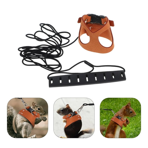 Supvox Squirrel Harness Coffee Pu for Pet Owners 1Set