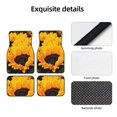 thumbnail image 4 of Kdxio Tapis de Sol de Voiture Imprimé Tournesol Buisson de Fleurs Universel SUV avant Arrière Tapis de Sol 4 Pcs avec Support en Caoutchouc Antidérapant Accessoires de Voiture pour la Plupart des Voitures, 4 of 7