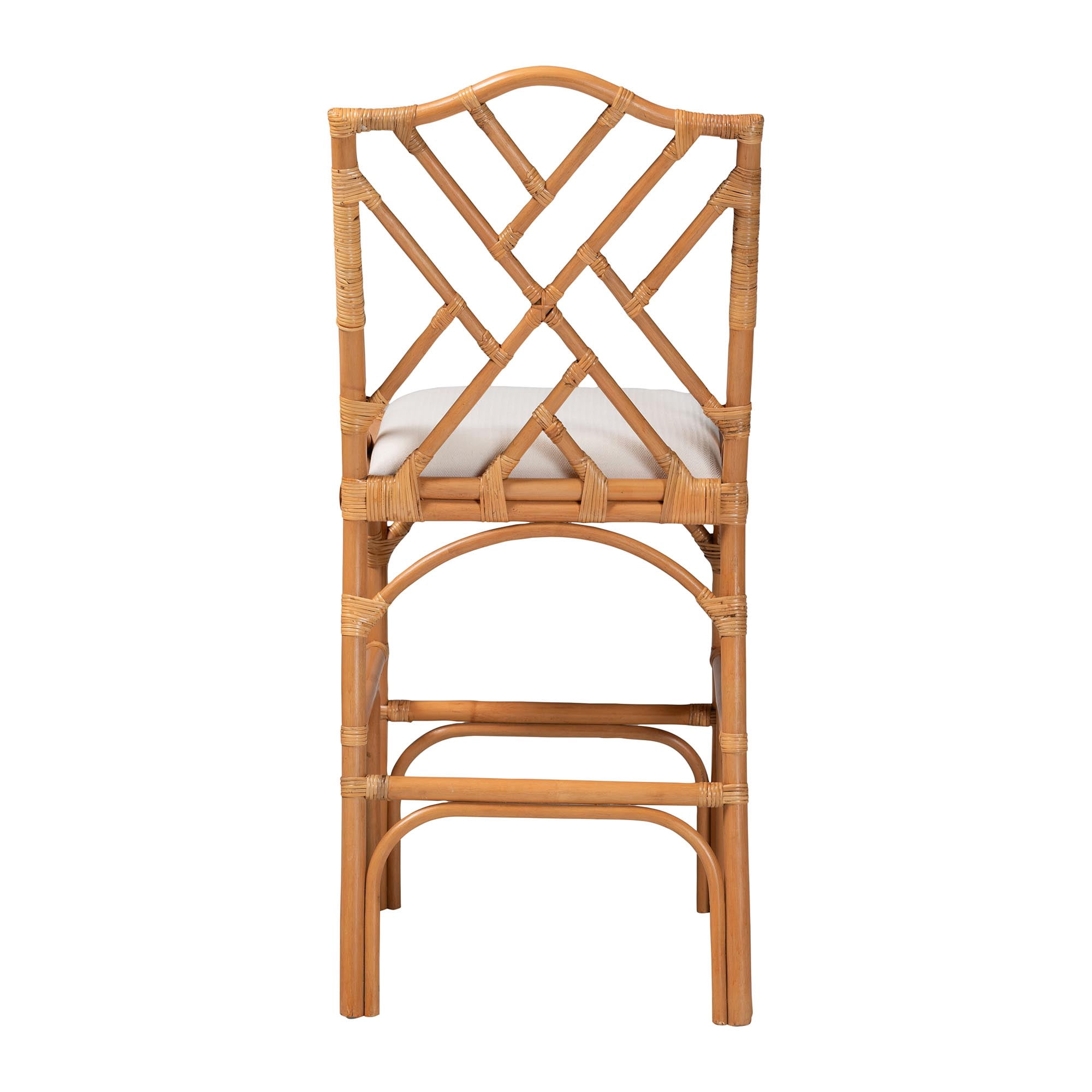 bali & pari Cedric Boho Bar Stool, Bar Height, Light Honey