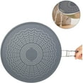 thumbnail image 3 of Multi-Silicone Splatter Screen, 13 Inch Heat Resistant Splash Guard Cover Universal with Folding Handle Pan Cover Heat Insulation Cooling Mat Strainer Drain Board (gray), 3 of 7
